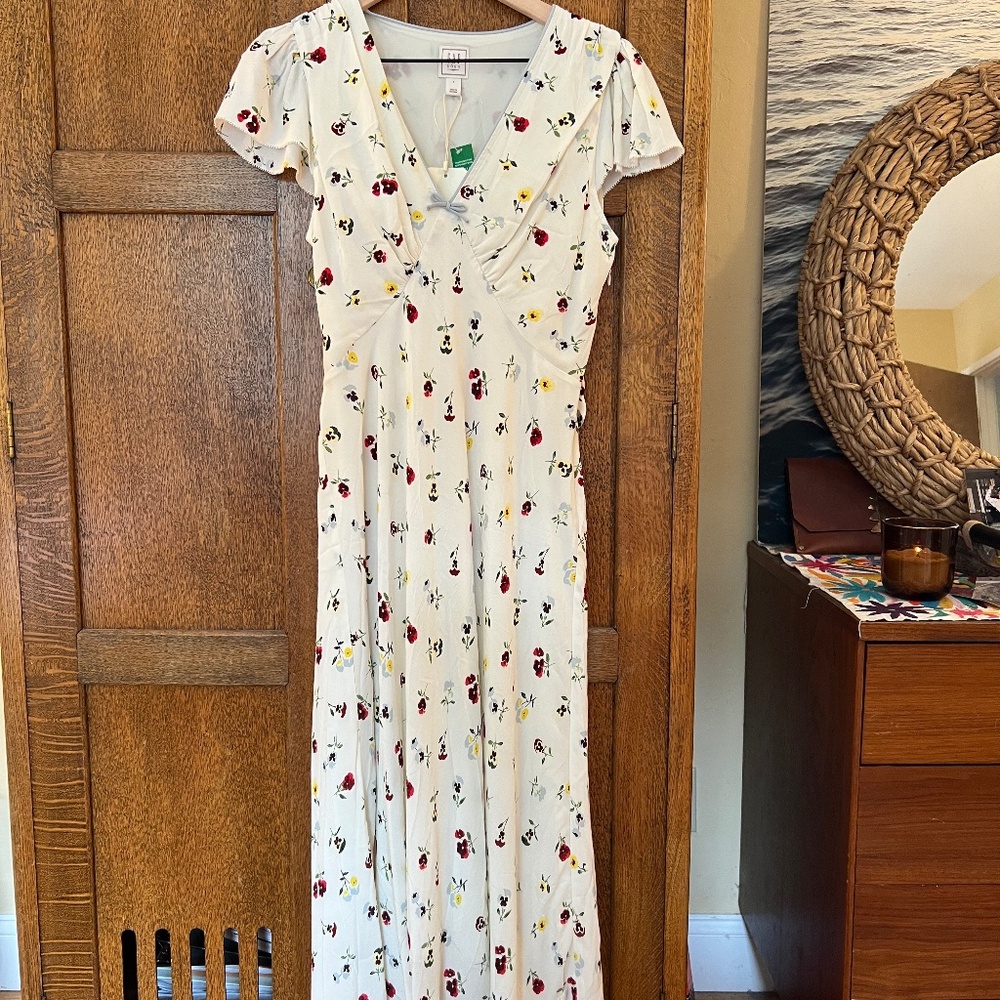 Floral Cream Maxi Dress
